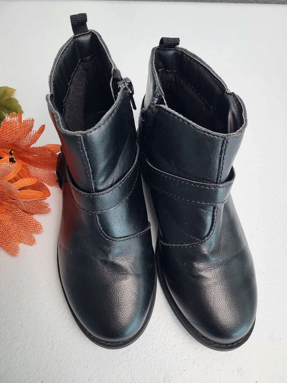 Classic Black Girl's Ankle Boots - Sleek Zip Closure